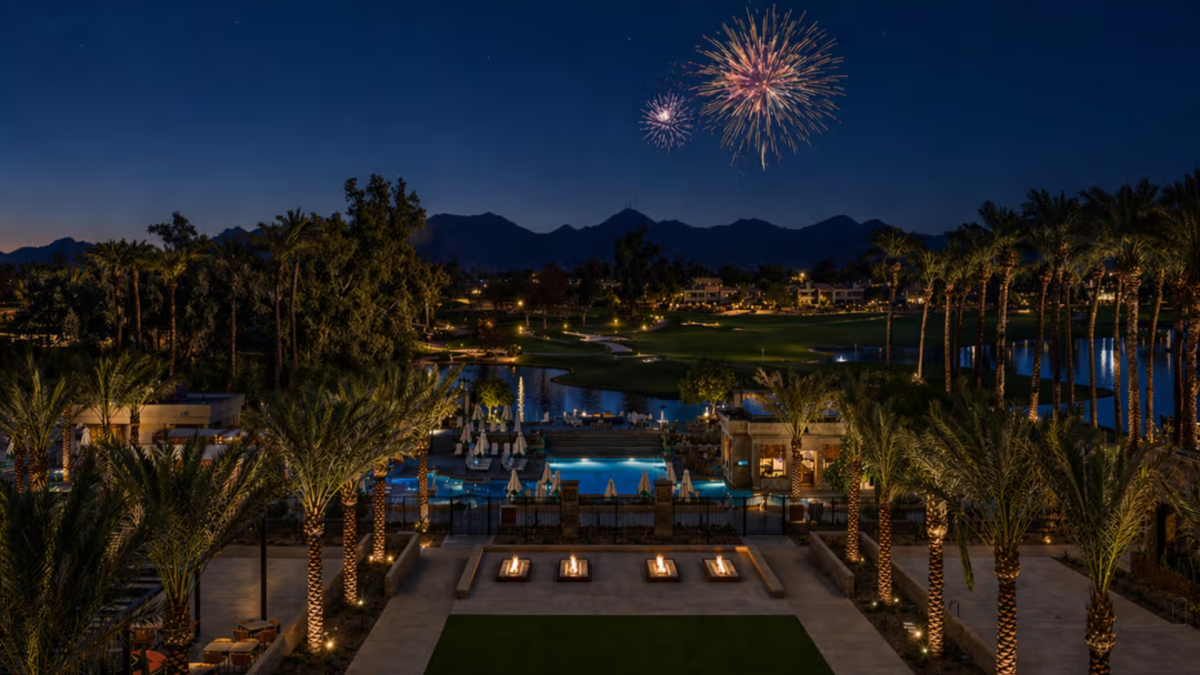 Fireworks celebration at the Grand Hyatt Scottsdale Resort.