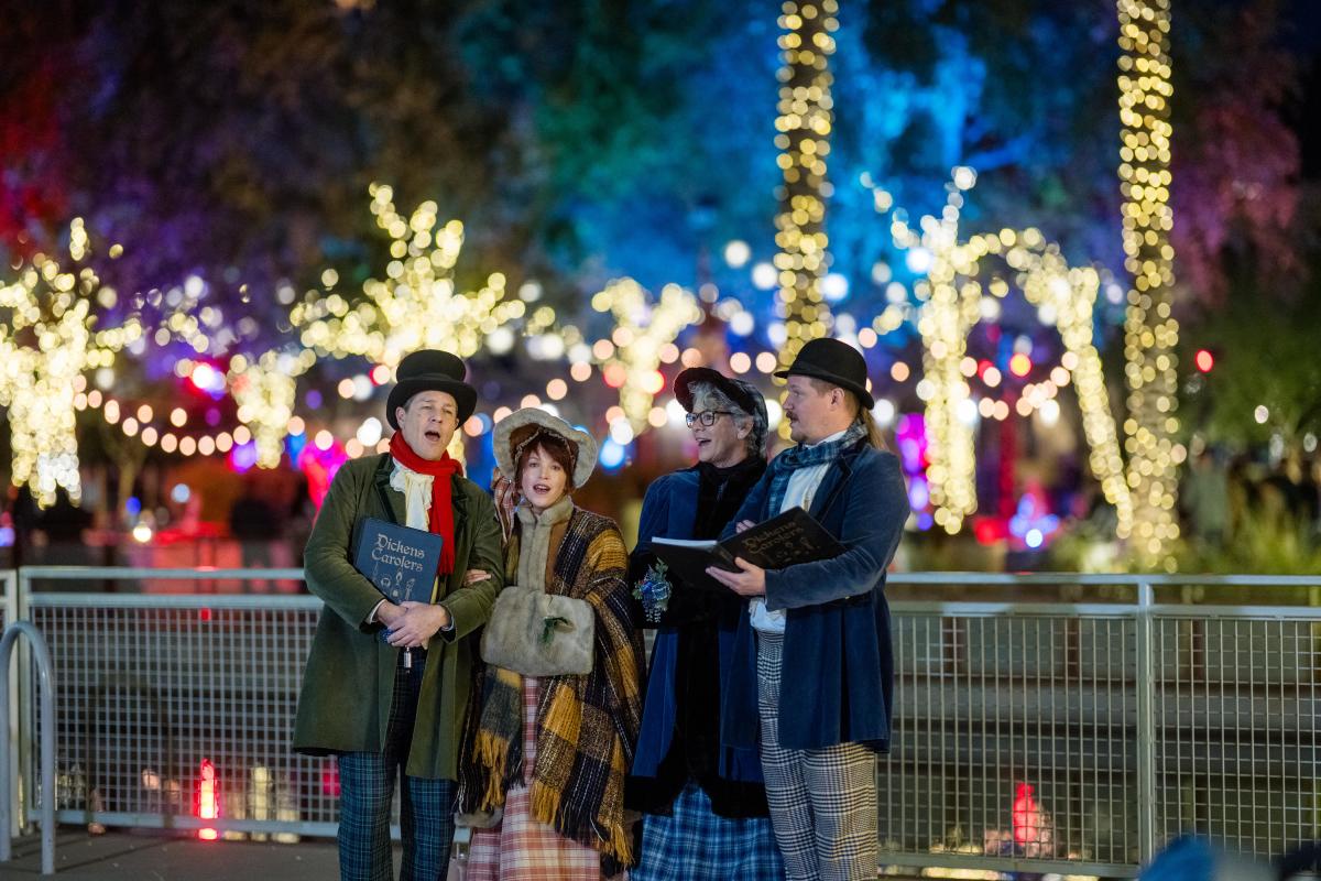 Scottsdazzle 2023 holiday celebration along the Scottsdale Waterfront in Old Town.