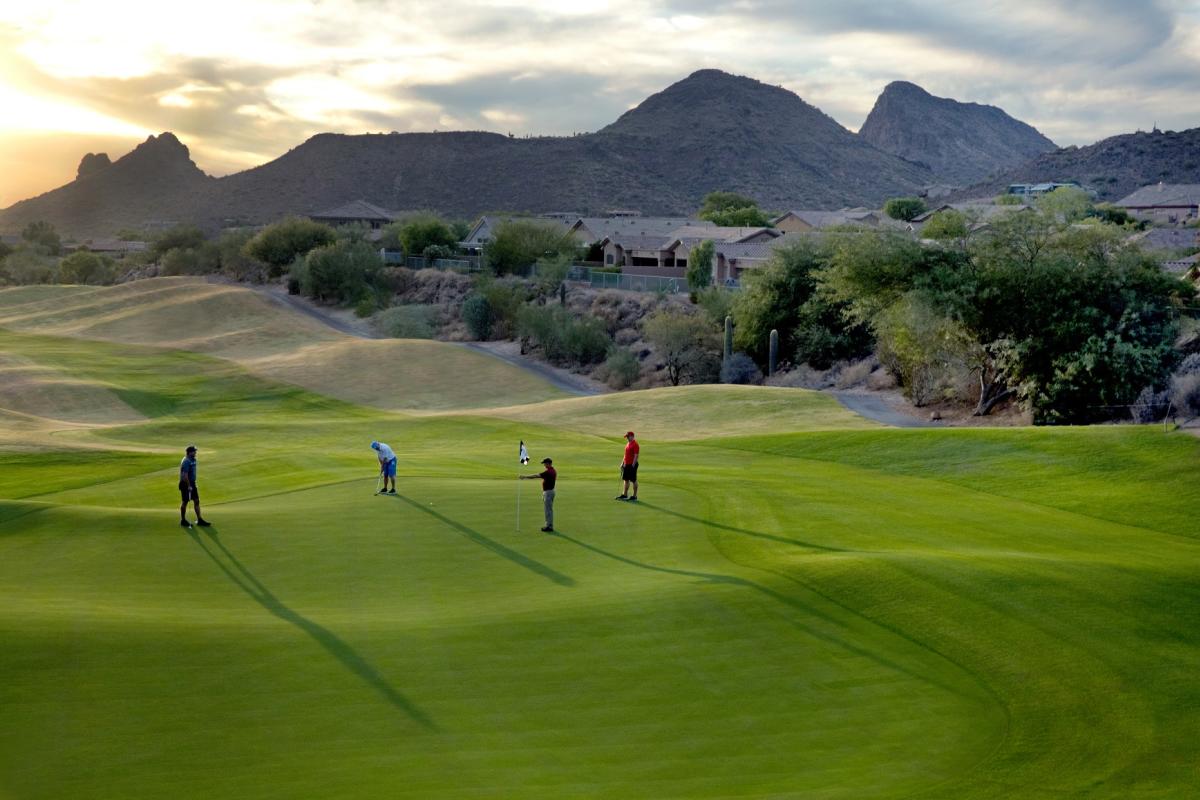 Hole 2 green at Eagle Mountain Golf Club.