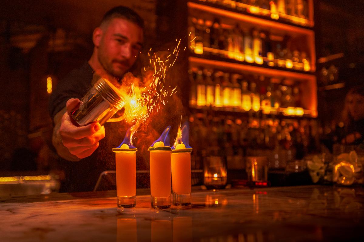 Toca Madera Flaming Cocktail