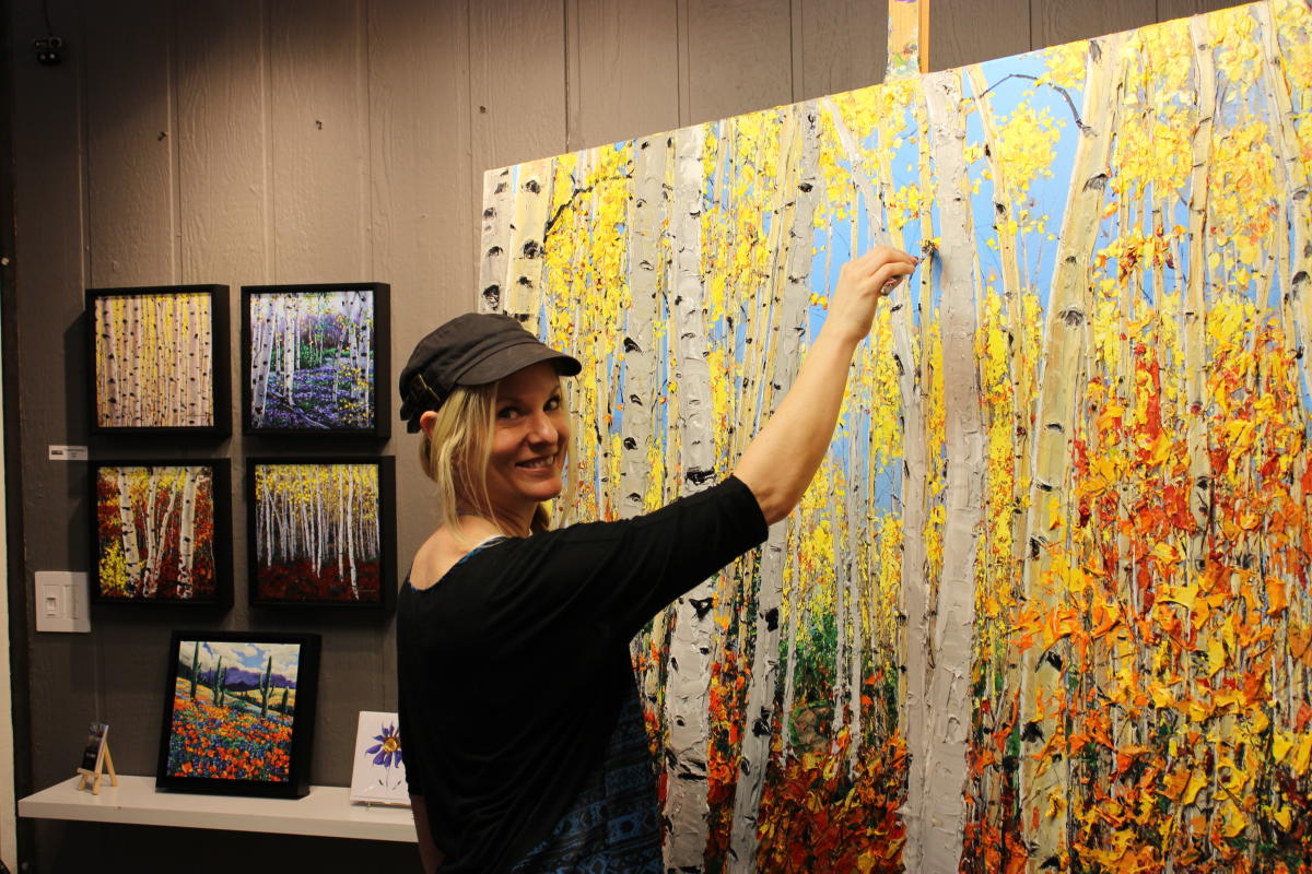Artist at work at the Scottsdale Celebration of Fine Art.