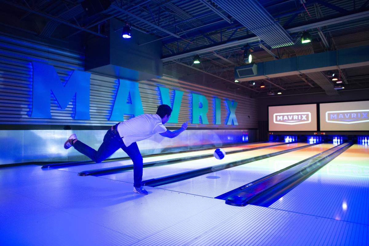 Person bowling at Mavrix in Scottsdale
