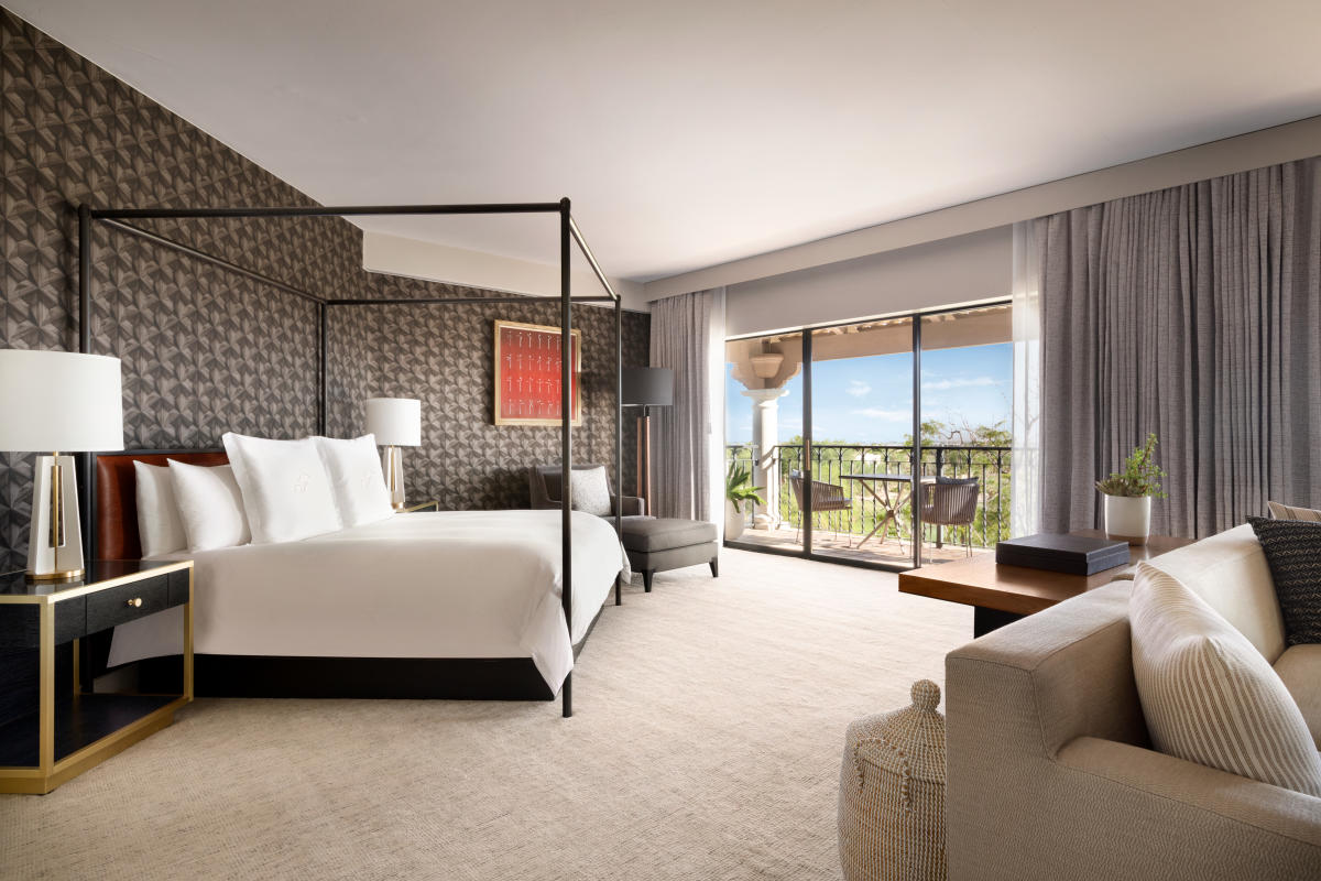 Bedroom inside the Presidential Luxury Suite at Fairmont Scottsdale Princess